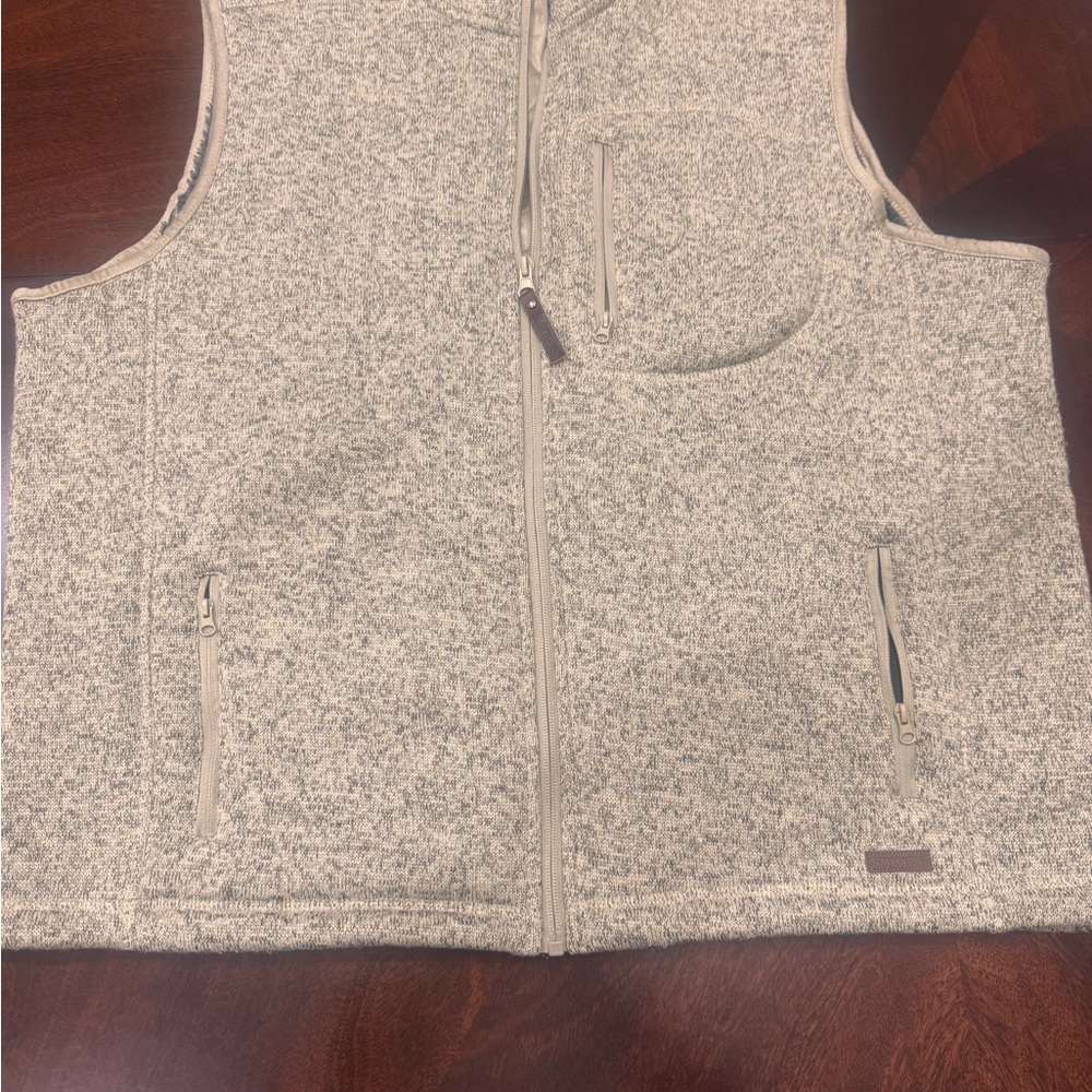 SMITH'S oatmeal heather full zip fleece lined vest